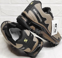 Осенние мужские кроссовки саломоны Salomon XT-SLATE Advanced Beige Black.