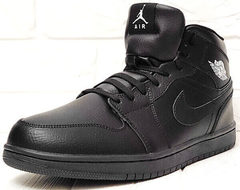 Мужские ботинки зимние кроссовки Nike Air Jordan 1 Retro High Winter BV3802-945 All Black