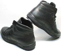 Мужские кожаные ботинки зима Ikoc 1608-1 Sport Black.