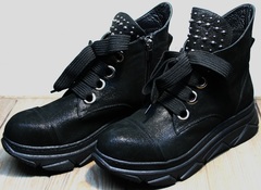 Ботинки в виде кроссовок женские демисезонные Rifellini Rovigo 525 Black.