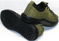 Удобные мужские туфли кеды с толстой подошвой Luciano Bellini C2801 Nb Khaki.