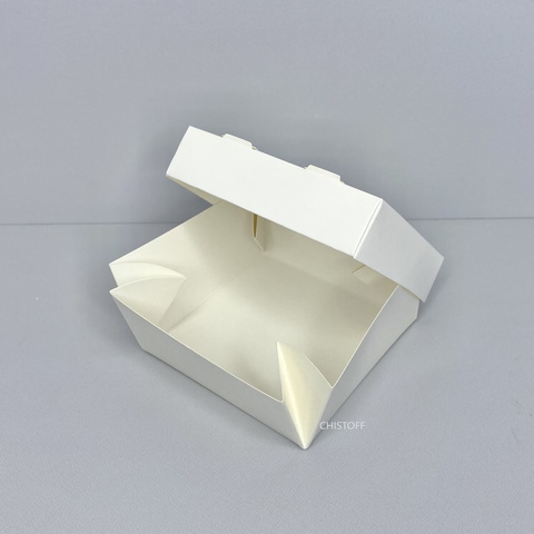 Коробка для суши (крышка+дно) 100х100х55 мм белая