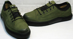 Мужские туфли из натуральной кожи. Демисезонные кеды Luciano Bellini C2801 Nb Khaki.