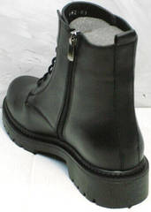 Черные осенние ботинки с молнией женские демисезон Misss Roy 252-01 Black Leather.