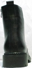 Женские осенние ботинки на низком каблуке Misss Roy 252-01 Black Leather.