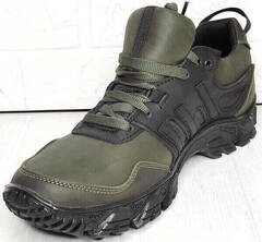 Трекинговые кроссовки мужские демисезонные. Кожаные кроссовки цвета хаки Adidas Climacool Olive.