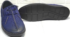 Синие мужские туфли мокасины мужские летние стиль смарт кэжуал Luciano Bellini 91268-S-321 Black Blue.