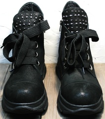 Ботинки кроссовки для повседневной носки женские демисезонные Rifellini Rovigo 525 Black.