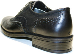 Туфли мужские  оксфорды броги. Кожаные черные туфли Pandew black