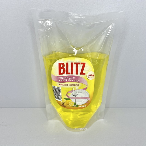 Жидкость для мытья посуды Blitz 500 мл дой пак, Лимон