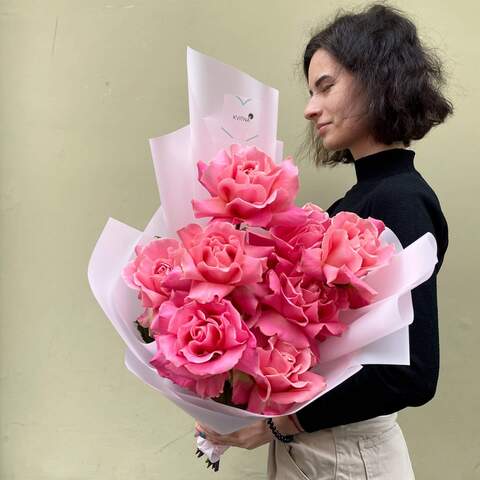 Букет «Ніжна Хермоса», 11 троянд сорту «Hermosa»