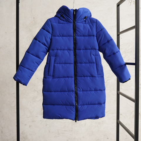Дитяче,підліткове зимове пальто для хлопчиків та дівчат у синьому кольорі