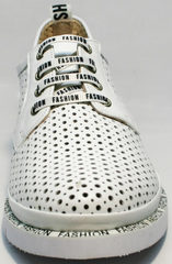 Спортивные кожаные туфли женские в английском стиле GUERO G177-63 White.