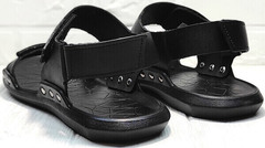 Мужские сандали кожаные босоножки на ремешках Zlett 7083 Black.
