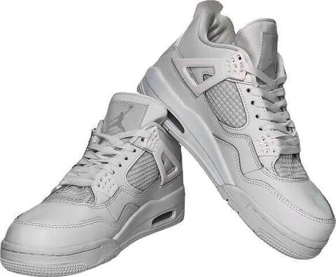 Белые кроссовки мужские кожаные. Стильные кроссовки летние Nike Air Jordan Retro 4 White.