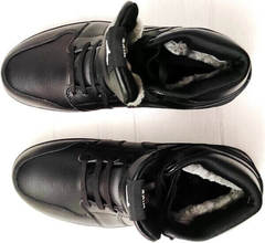 Мужские зимнии ботинки кроссовки натуральная кожа Nike Air Jordan 1 Retro High Winter BV3802-945 All Black