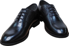 Черные туфли мужские кожаные оксфорды Luciano Bellini F2201 Black Leather.