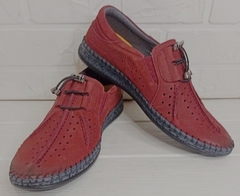 Кожаные туфли мокасины. Смарт кэжуал красные мокасины мужские лето Luciano Bellini-R.