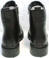 Грубые женские ботинки на широком каблуке Misss Roy 252-01 Black Leather.