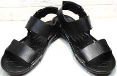 Кожаные мужские сандали босоножки в спортивном стиле Zlett 7083 Black.