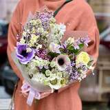 Photo of Fantastic bouquet with anemones and lilac «Mystic Oksanka»