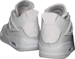 Летние кроссовки из натуральной кожи мужские Nike Air Jordan Retro 4 All White.
