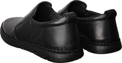 Черные туфли слипоны с перфорацией стиль кэжуал мужской Arsello 1822 Black Leather.