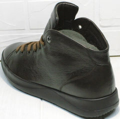 Мужские демисезонные кроссовки ботинки из натуральной кожи Ikoc 1770-5 B-Brown.