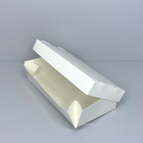 Коробка для суши (крышка+дно) 100х200х50 мм белая