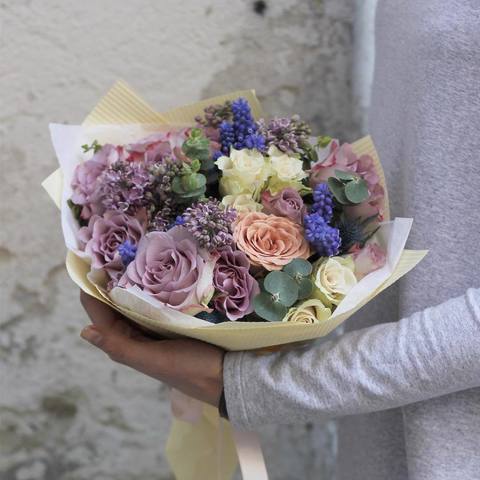Bouquet «Gentle», Delicate bouquet of lilac color