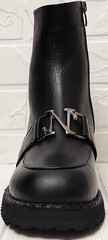 Кожаные ботильоны ботинки без шнурков женские зимние Guero 264-2547 Black.