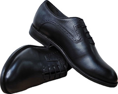 Классические кожаные туфли оксфорды мужские Luciano Bellini F2201 Black Leather.