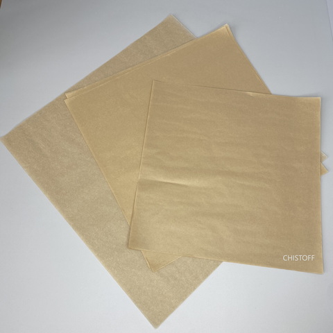 Бумага крафт в листах 400х400 мм коричневая жиростойкая (пергамент листовой)