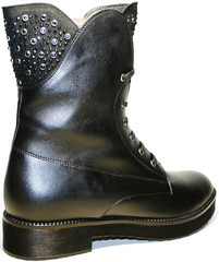 Ttucino обувь ботинки женские зима на шнуровке кожаные с мехом на низком каблуке Tucino