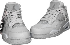 Аир джордан кожаные кроссовки мужские белые лето Nike Air Jordan Retro 4 All White.
