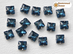 Камінь квадрат у цапах  8 мм лазурний