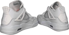 Аир джорданы мужские кожаные кроссовки белые Nike Air Jordan Retro 4 All White.
