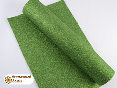 Фоамиран с блестками зеленый 2мм