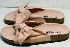 Модные женские сандалии шлепанцы биркенштоки Comer SAR-15 Pink.