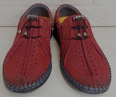 Кожаные туфли мокасины. Смарт кэжуал красные мокасины мужские лето Luciano Bellini-R.
