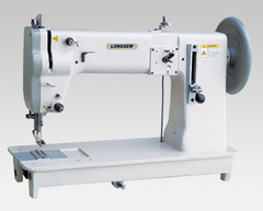 Фото: Одноигольная швейная машина челночного стежка с нижним и верхним транспортёром LONGSEW SGB4-6