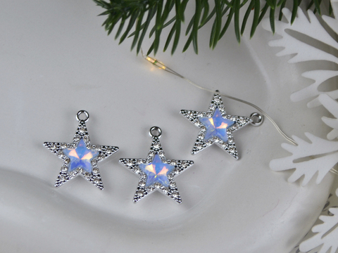 Підвіска стразова зірочка опал