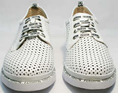 Спортивные дерби туфли кроссовки женские белые GUERO G177-63 White.