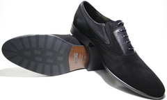 Замшевые туфли мужские осфорды IKOC черные 42-й размер
