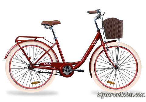 Городской универсальный велосипед Дорожник LUX (рубиновый)