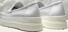 Городские кроссовки туфли кожаные женские Derem 372-17 All White.
