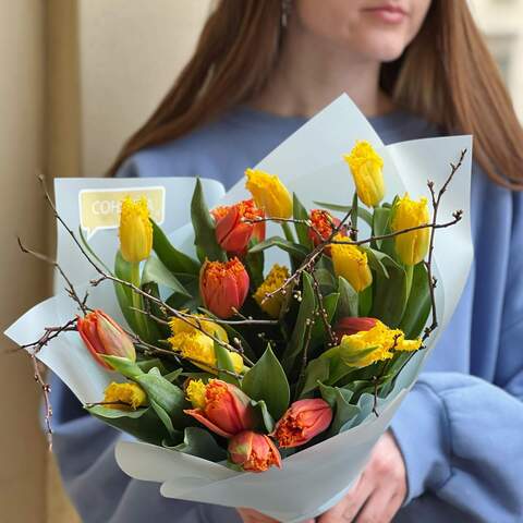 Photo of Bouquet of 21 tulips «Spring breeze»