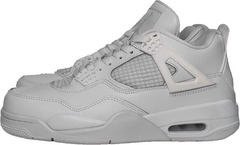 Мужские белые кроссовки кожаные Nike Air Jordan Retro 4 All White.