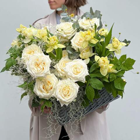 Photo of Basket with flowers «Vira, Nadiya & Lyubov»
