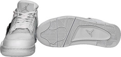 Белые кроссовки мужские кожаные. Стильные кроссовки летние Nike Air Jordan Retro 4 White.
